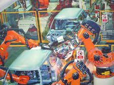Robots at the MINI factory, Oxford, UK